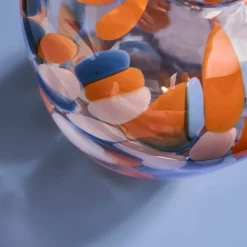 Vase Lilly Dots, bleu-orange