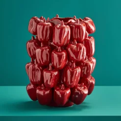 Vase Paprika Red Pepper, rouge, fait main
