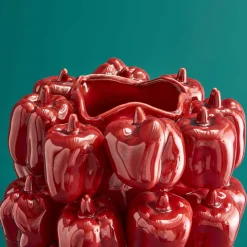 Vase Paprika Red Pepper, rouge, fait main