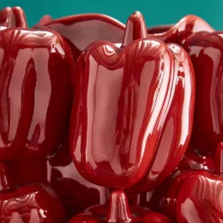 Vase Paprika Red Pepper, rouge, fait main