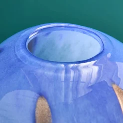 Vase Valentina S, bleu-or