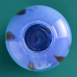 Vase Valentina S, bleu-or