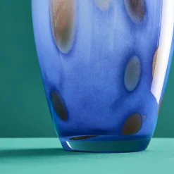 Vase Valentina S, bleu-or