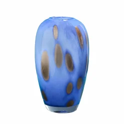 Vase Valentina S, bleu-or