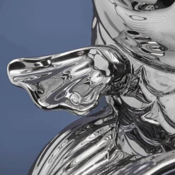 XXL Vase Poisson Blubb, argent brillant