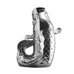 XXL Vase Poisson Blubb, argent brillant