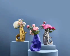 XXL Vase Poisson Blubb, argent brillant