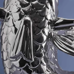 XXL Vase Poisson Blubb, argent brillant