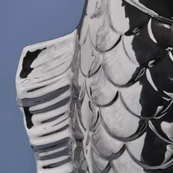 XXL Vase Poisson Blubb, argent brillant
