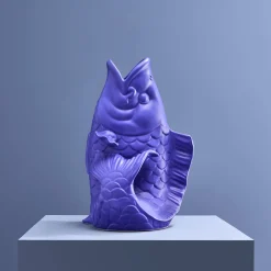 XXL Vase Poisson Blubb, bleu mat